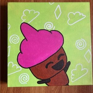 Pink and Brown Cartoon Canvas Art by artist its_mittens